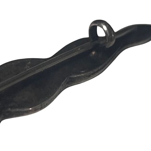 Antique Silver Signed Kilt Pin Weave Design with Pirate Ship - Picture 8 of 8